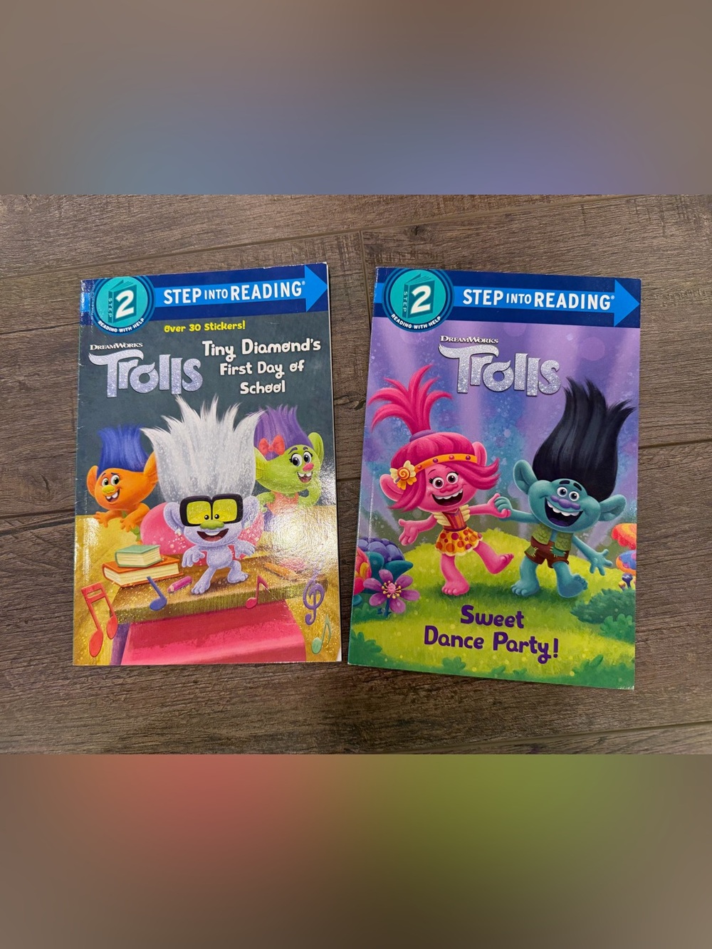 Bundle of 2 DreamWorks Trolls Step Into Reading Level 2 Books